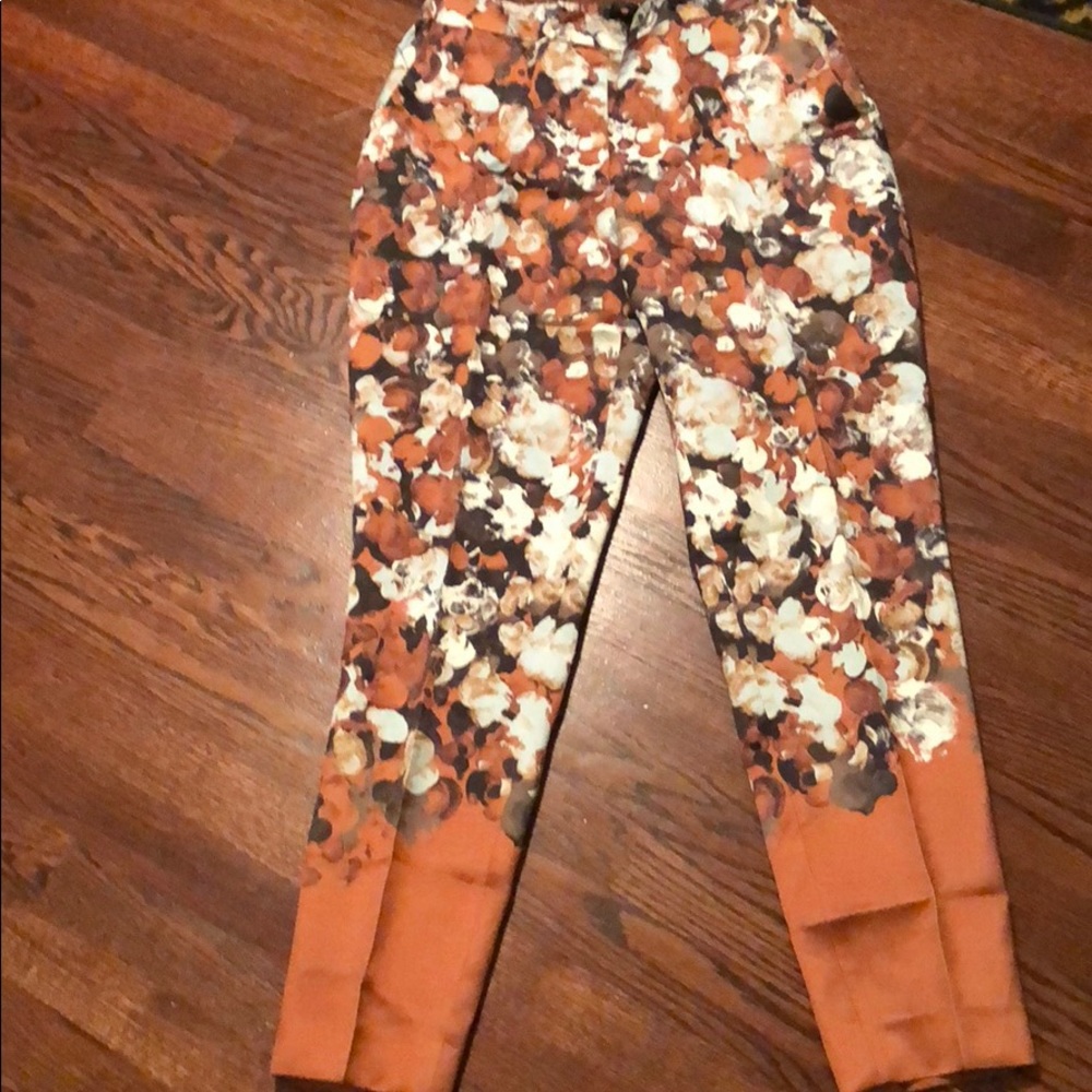 J. Crew Printed Silk Tapered Trouser